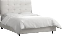 792BEDPRMWHT White Square Tufted Queen Upholstered Bed-2