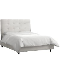 793BEDPRMWHT White Square Tufted King Size Upholstered Bed-2