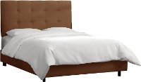 792BEDPRMCHC Chocolate Square Tufted Upholstered Queen Bed-2