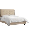 790BEDPRMOTM Oatmeal Square Tufted Upholstered Twin Bed-2