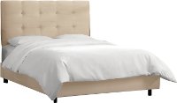 793BEDPRMOTM Oatmeal Square Tufted Upholstered King Size Bed-2
