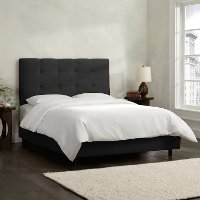 790BEDPRMBLC Black Square Tufted Upholstered Twin Bed