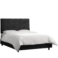 793BEDPRMBLC Black Square Tufted Upholstered King Size Bed-2