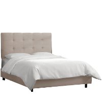 793BEDPRMPLT Light Gray Square Tufted Upholstered King Size Bed-2
