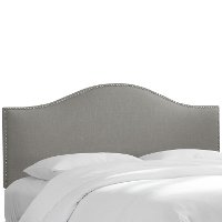 911NB-PWLNNGR Gray Nailhead Trim Full Size Upholstered Headboard-2