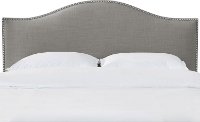 912NB-PWLNNGR Gray Nailhead Trim Queen Upholstered Headboard-3
