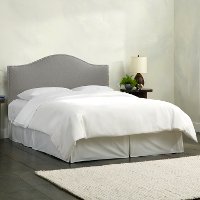 914NB-PWLNNGR Gray Nailhead Trim California King Upholstered Headboard