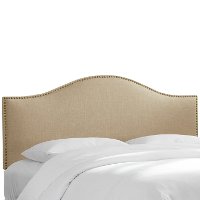 910NB-BRLNNSND Tan Nailhead Trim Twin Upholstered Headboard-2