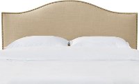 910NB-BRLNNSND Tan Nailhead Trim Twin Upholstered Headboard-3