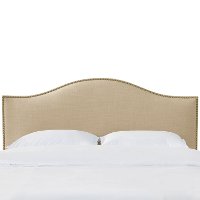 911NB-BRLNNSND Tan Nailhead Trim Full Size Upholstered Headboard-3