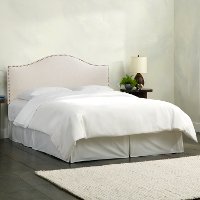 912NB-BRLNNTLC Cream Nailhead Trim Queen Upholstered Headboard