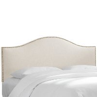 914NB-BRLNNTLC Cream Nailhead Trim Upholstered California King Headboard-2