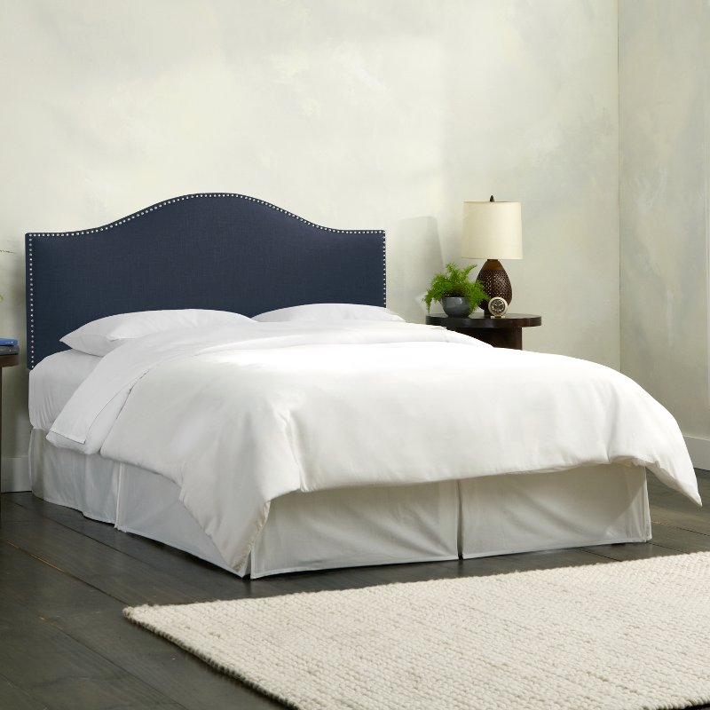 Navy Nailhead Trim Twin Upholstered Headboard Rc Willey Furniture Navy Nailhead Trim Twin Upholstered Headboard Rc Willey Furniture