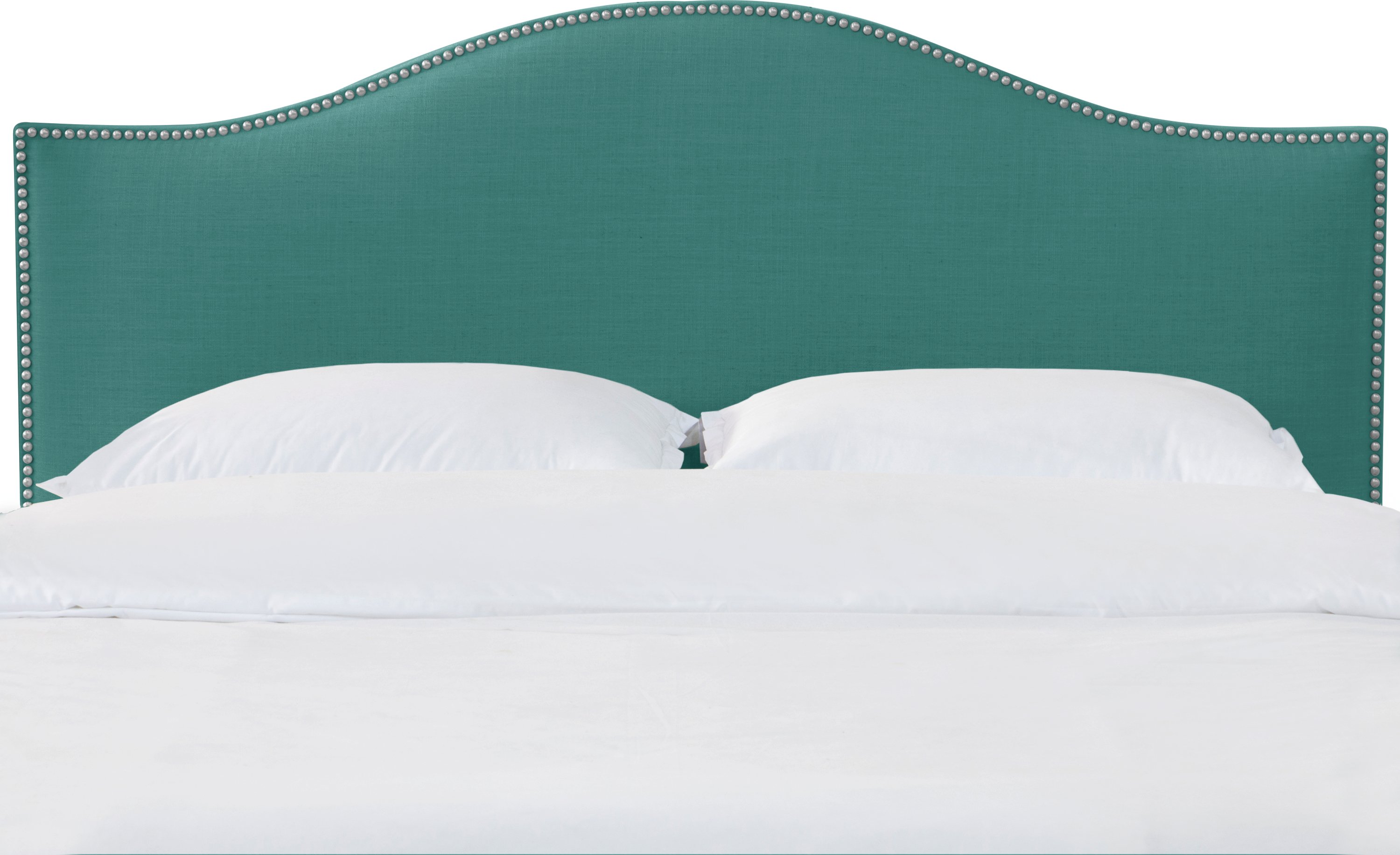 910NB-PWLNNLGN Turquoise Nailhead Trim Twin Upholstered Headboard-3