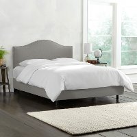 912NBBED-PWLNNGR Gray Nailhead Trim Queen Upholstered Bed