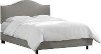 912NBBED-PWLNNGR Gray Nailhead Trim Queen Upholstered Bed-2