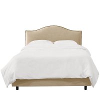 911NBBED-BRLNNSND Tan Nailhead Trim Full Size Upholstered Bed-3