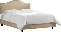 911NBBED-BRLNNSND Tan Nailhead Trim Full Size Upholstered Bed-4