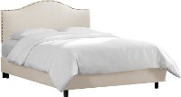 910NBBED-BRLNNTLC Cream Nailhead Trim Twin Upholstered Bed-3