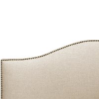 912NBBED-BRLNNTLC Cream Nailhead Trim Queen Upholstered Bed-5