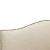 Cream Nailhead Trim California King Upholstered Bed-4