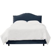 913NBBED-PWLNNNV Navy Nailhead Trim King Size Upholstered Bed-2
