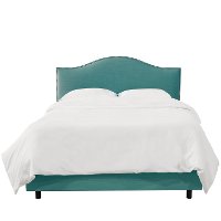 914NBBED-PQLNNLGN Turquoise Nailhead Trim California King Upholstered Bed-3