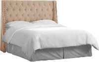 120NB-BRVLVPRL Cream Tufted Wingback Twin Upholstered Headboard-2