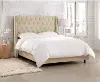 121NBBED-BRVLVPRL Riley Velvet Pearl Flared Wingback Full Bed - Skyline Furniture