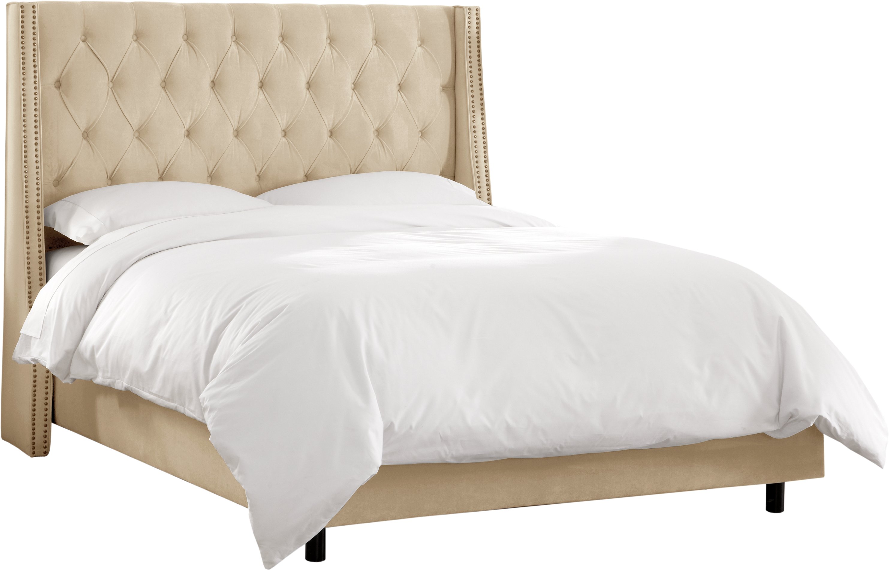 123NBBED-BRVLVPRL Cream Tufted Wingback King Size Upholstered Bed-2