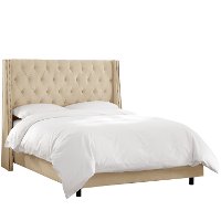 123NBBED-BRVLVPRL Cream Tufted Wingback King Size Upholstered Bed-2