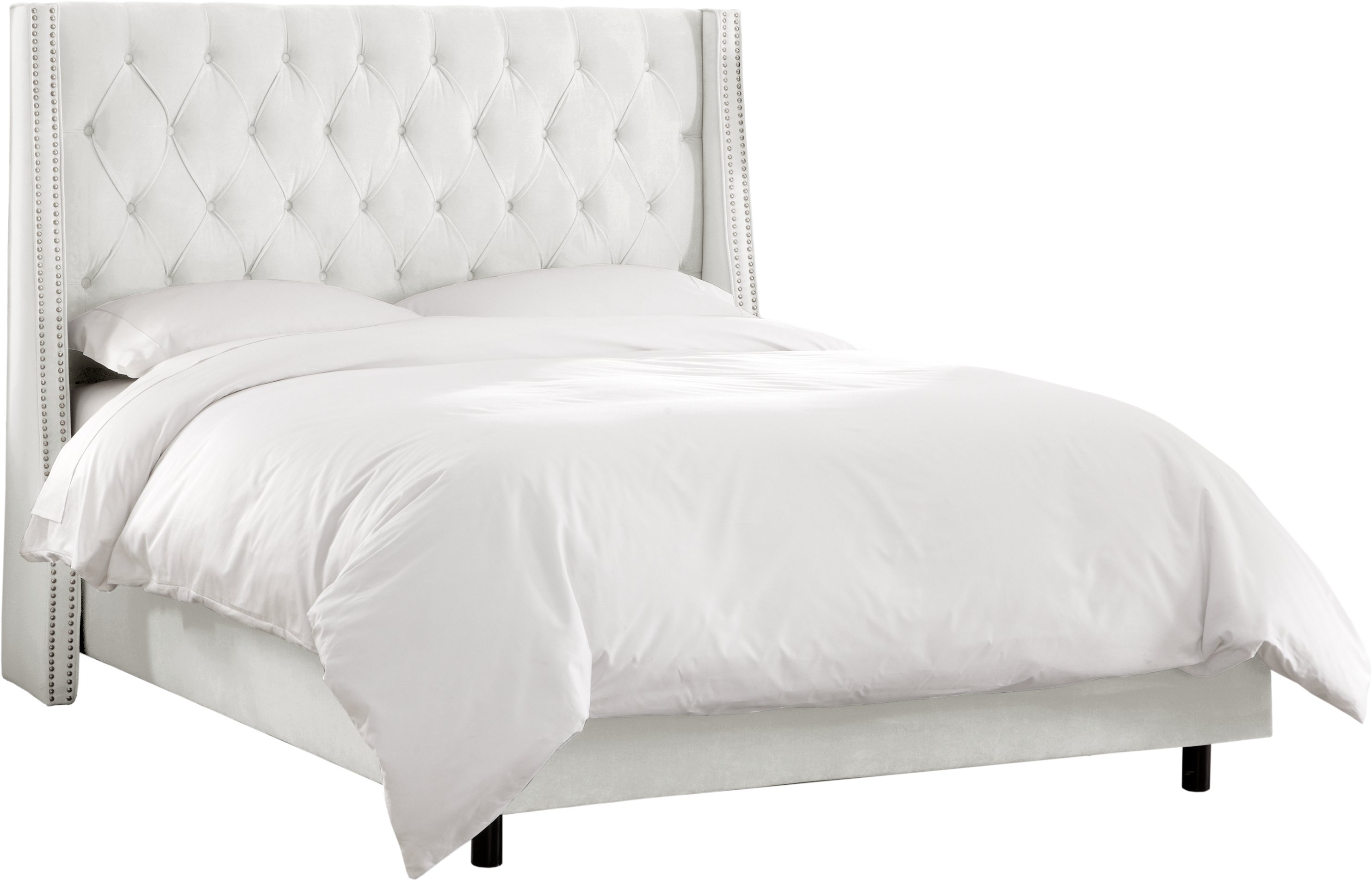 120NBBED-PWVLVWHT White Tufted Wingback Twin Upholstered Bed-2