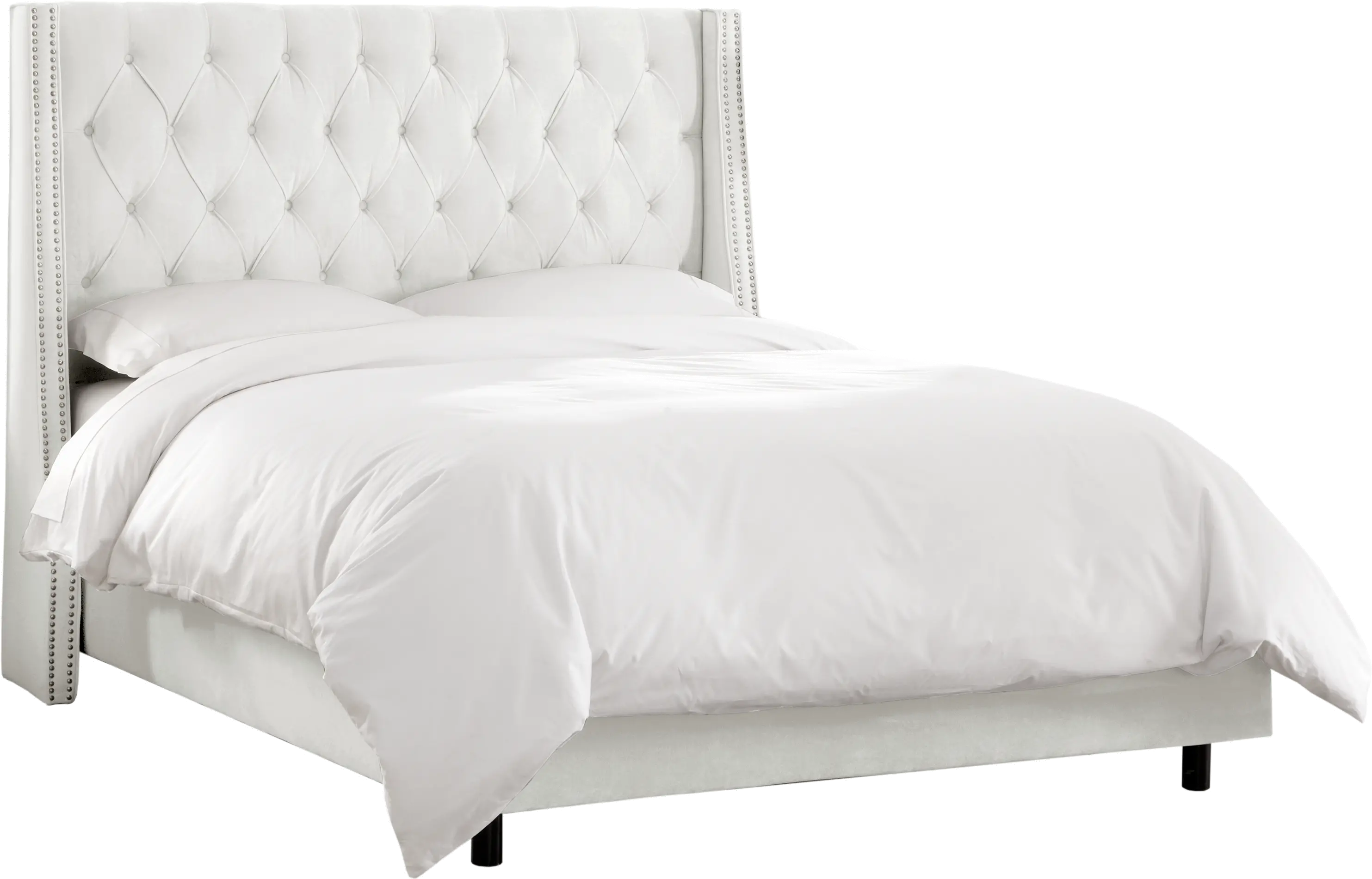 120NBBED-PWVLVWHT White Tufted Wingback Twin Upholstered Bed-2