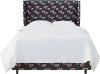 430BEDPPNVOGA Navy Wingback Twin Upholstered Bed