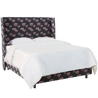 430BEDPPNVOGA Navy Wingback Twin Upholstered Bed-3