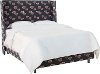 433BEDPPNVOGA Navy Wingback King Size Upholstered Bed