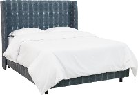 430BEDBLIND Indigo Dyed Wingback Twin Upholstered Bed