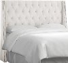 120NB-PWVLVWHT White Tufted Wingback Twin Upholstered Headboard-1