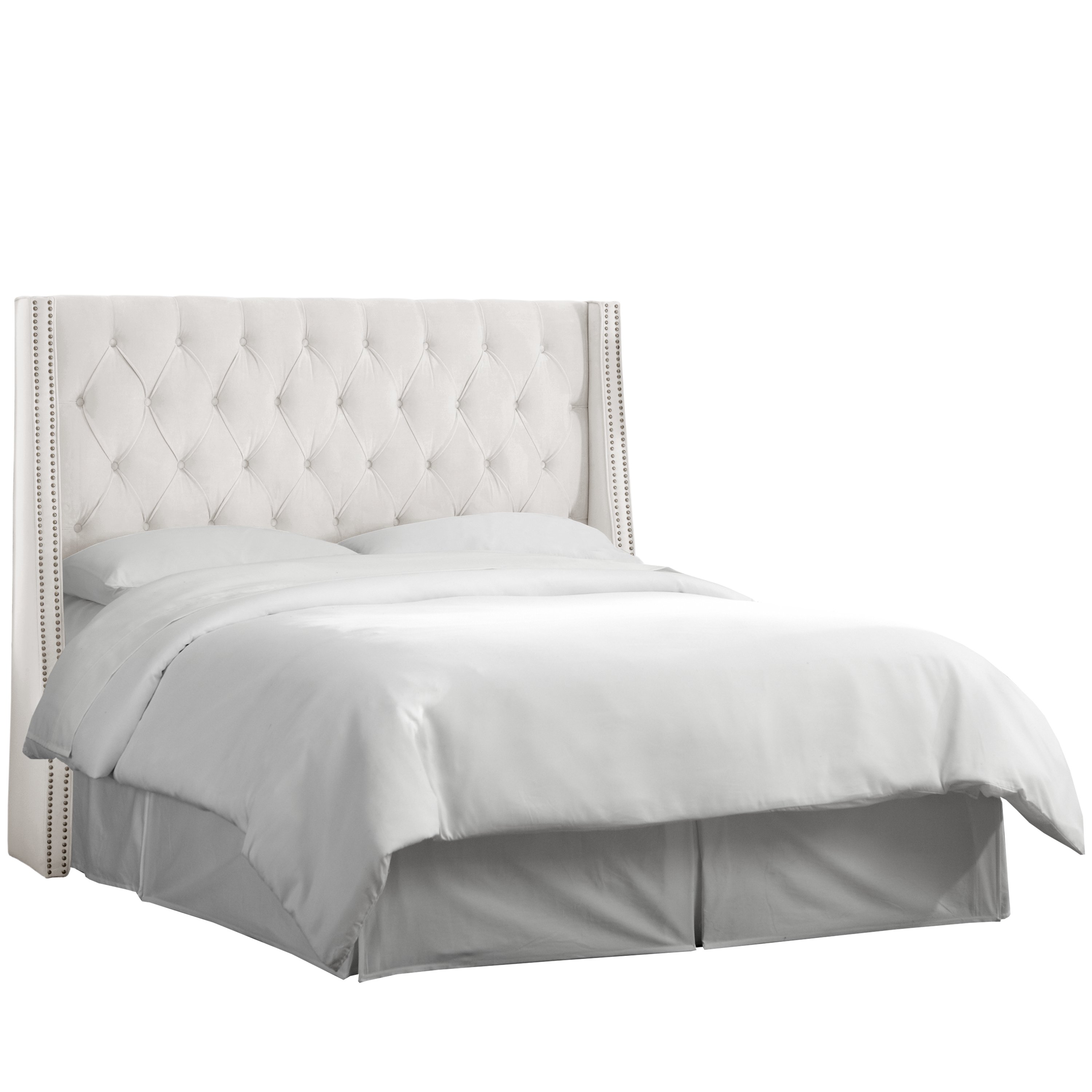 120NB-PWVLVWHT White Tufted Wingback Twin Upholstered Headboard-3