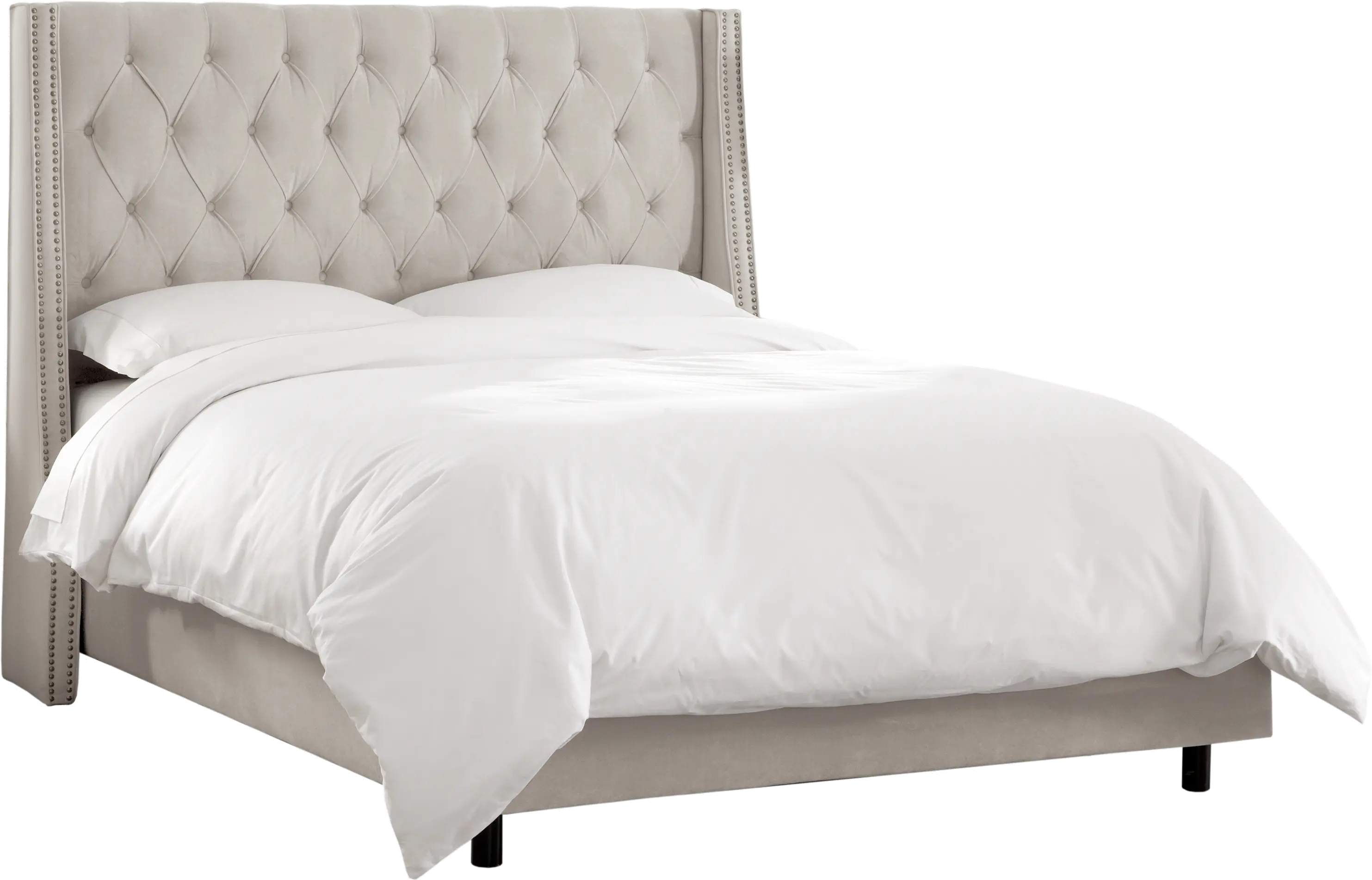 120NBBED-PWVLVLGHGR Gray Tufted Wingback Twin Upholstered Bed-2
