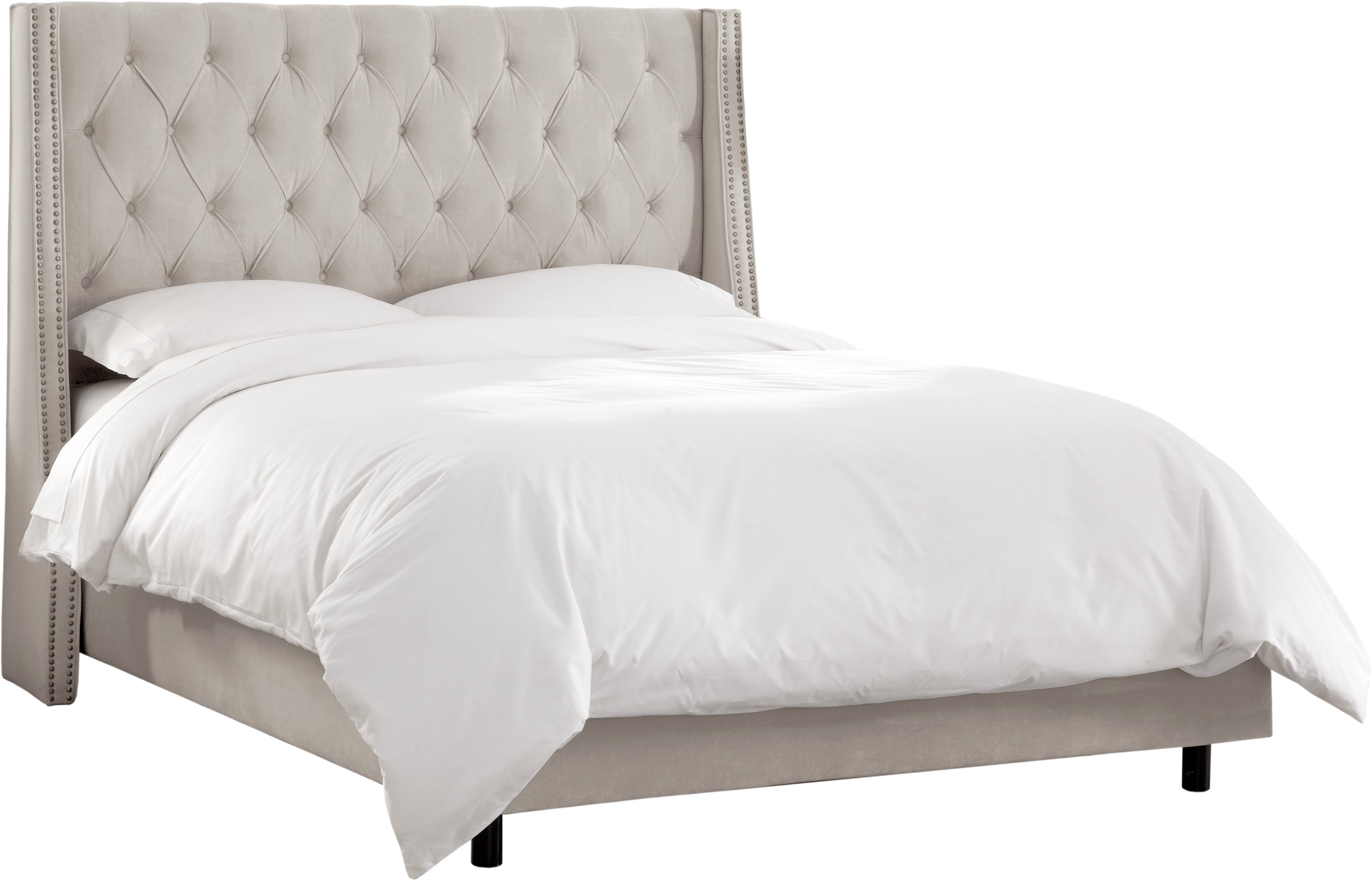 122NBBED-PWVLVLGHGR Gray Tufted Wingback Queen Upholstered Bed-3