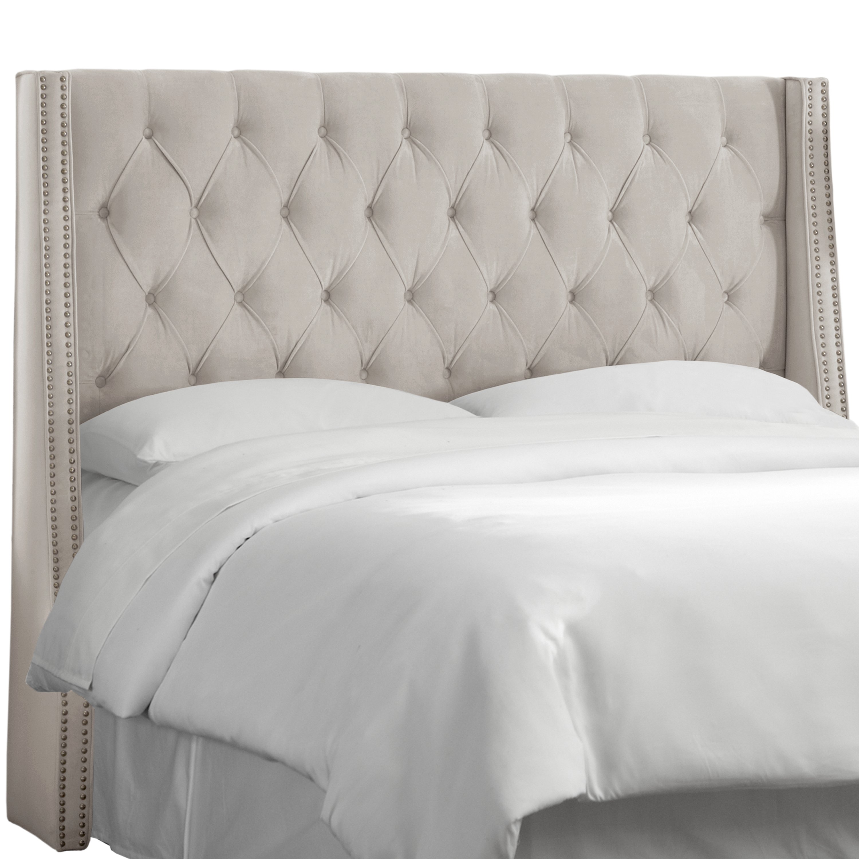 120NB-PWVLVLGHGR Gray Tufted Wingback Twin Upholstered Headboard-1