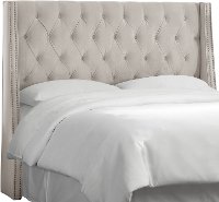 120NB-PWVLVLGHGR Gray Tufted Wingback Twin Upholstered Headboard