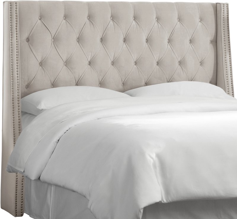 Gray Tufted Wingback Twin Upholstered Headboard Rc Willey Gray Tufted Wingback Twin Upholstered Headboard Rc Willey Furniture