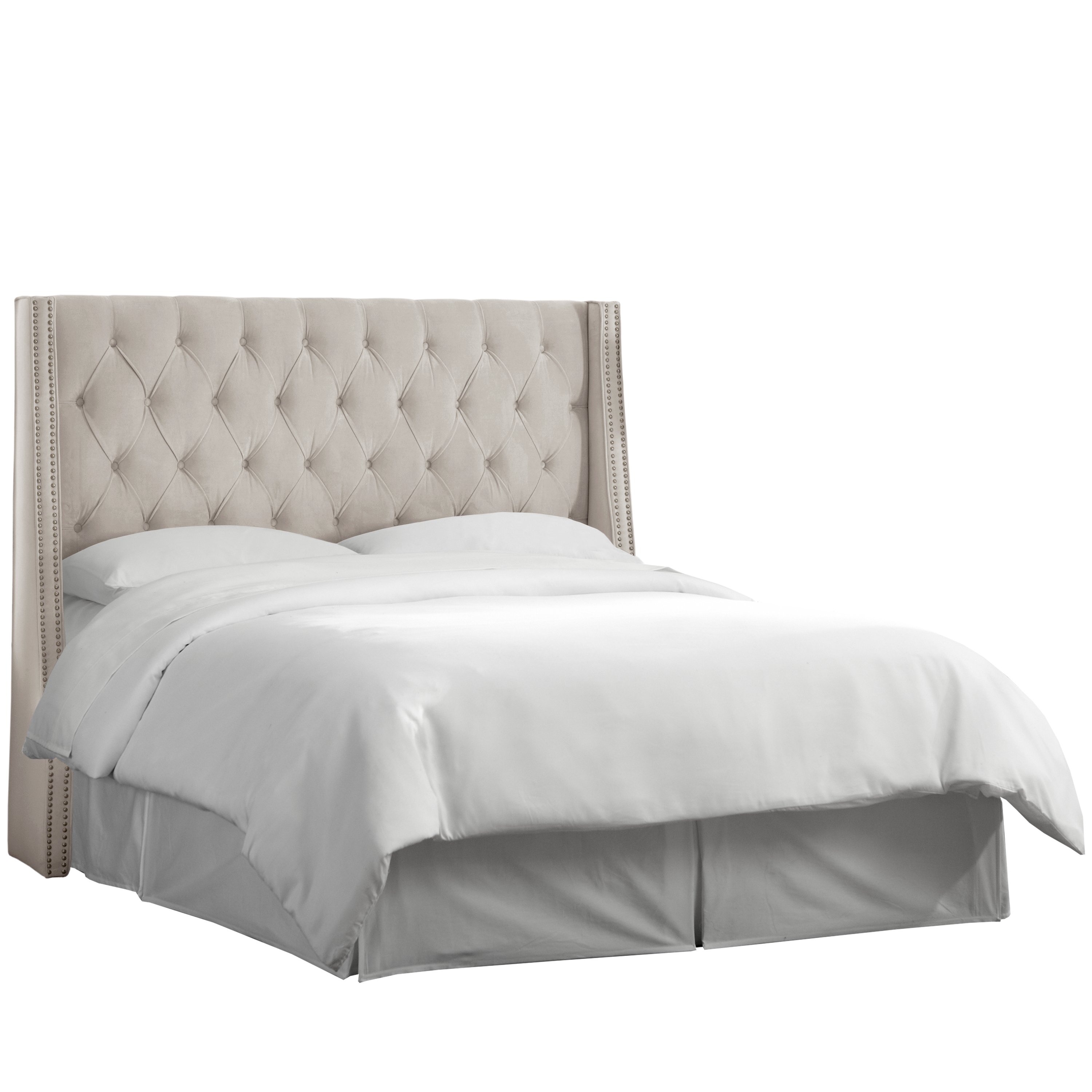 120NB-PWVLVLGHGR Gray Tufted Wingback Twin Upholstered Headboard-2