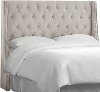 122NB-PWVLVLGHGR Gray Tufted Wingback Queen Upholstered Headboard