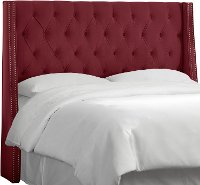 124NB-PWVLVBR Berry Tufted Wingback California King Upholstered Headboard