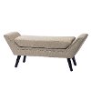 Beige Fabric Bench with Nailhead Trim-4