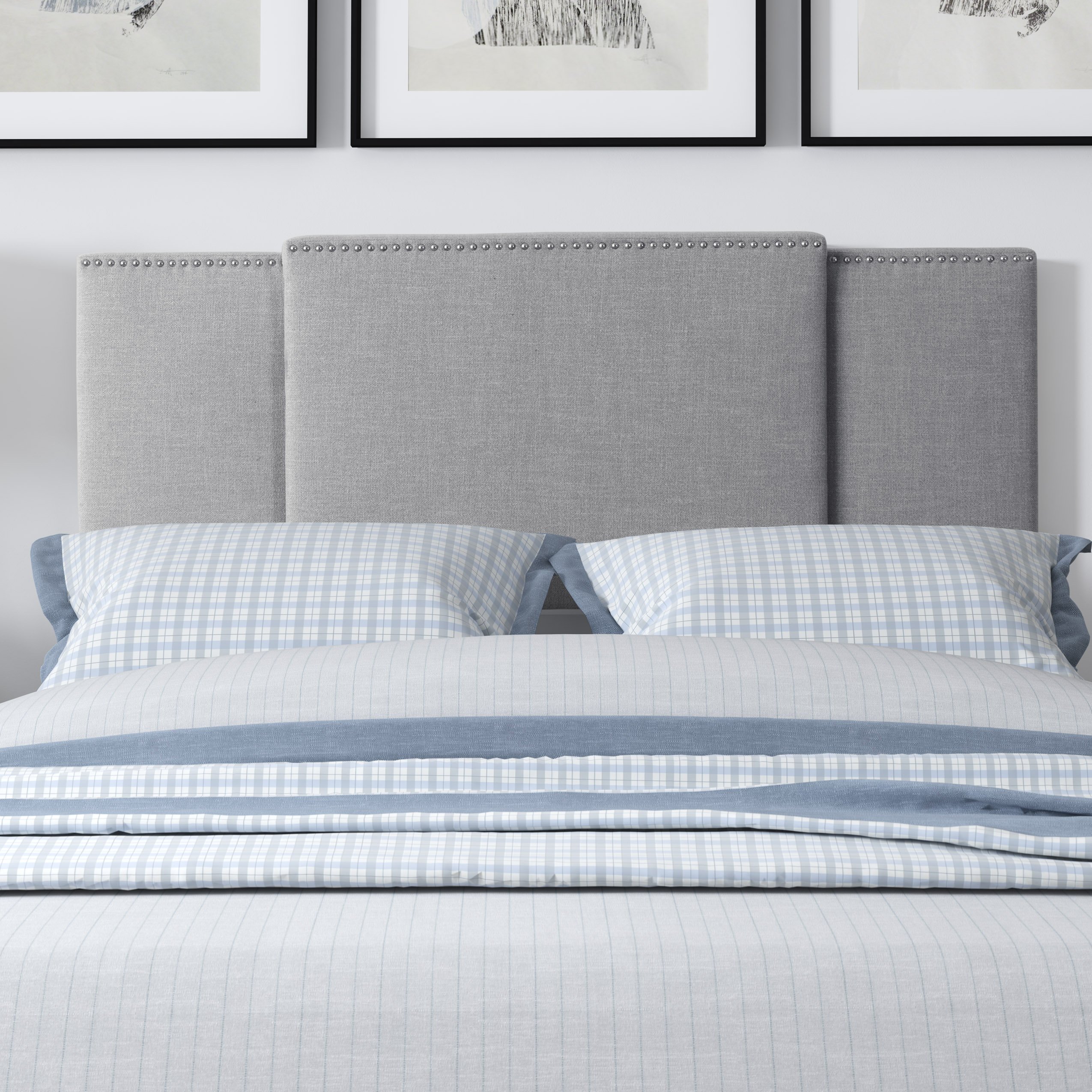 Gray Expandable Full Size, Queen, King Size Headboard-1