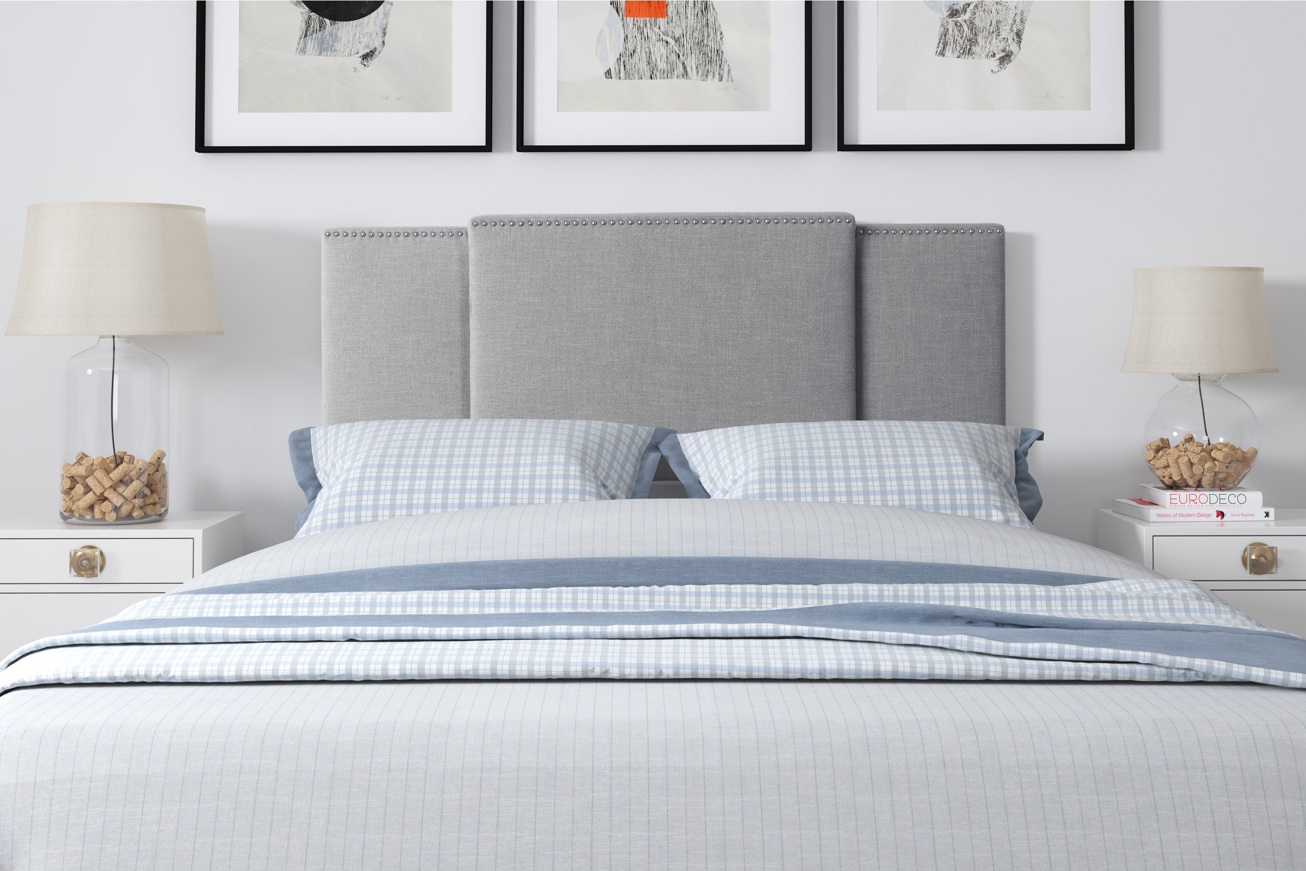 Gray Expandable Full Size, Queen, King Size Headboard-2